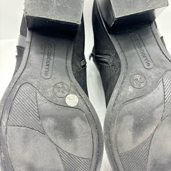 Liz Claiborne Black Flex Zip Up "Salem" Ankle Boots Heeled Size 7 - Picture 8 of 9